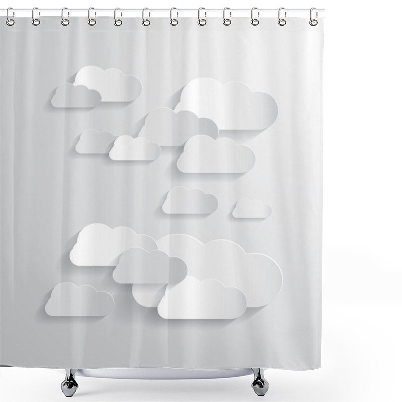 Personality  Clouds Cut From Paper Shower Curtains