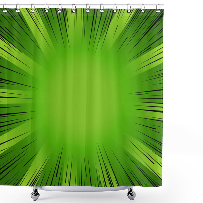 Personality  Manga Comic Book Flash Explosion Radial Lines Background. Shower Curtains