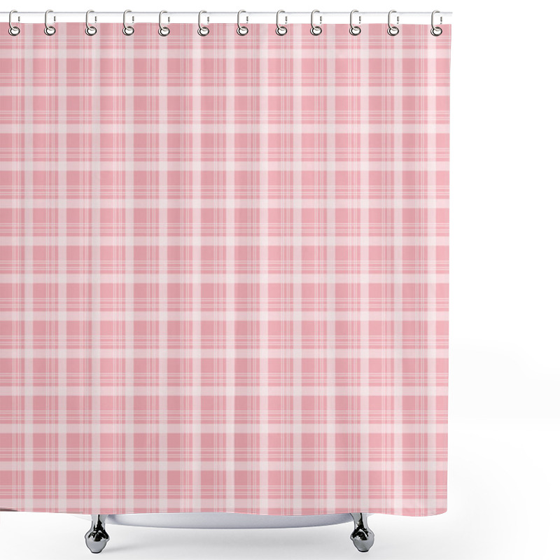 Personality  Fabric And Tartan Pink Pattern Background Vector Shower Curtains