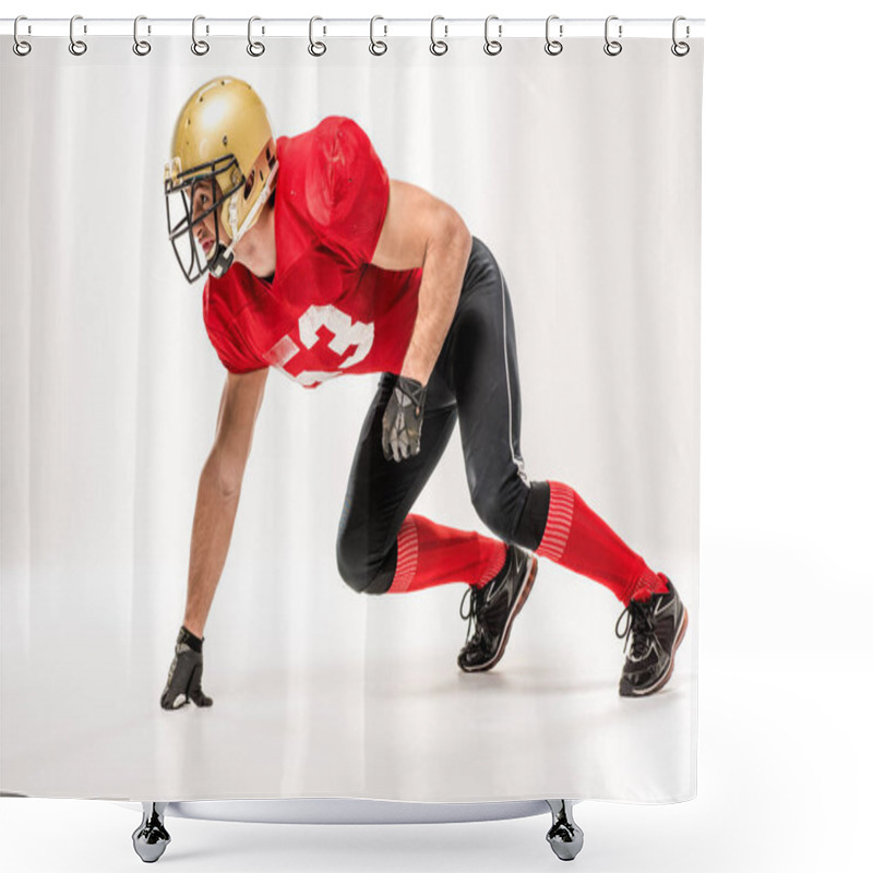 Personality  Football Player In Protective Sportswear  Shower Curtains