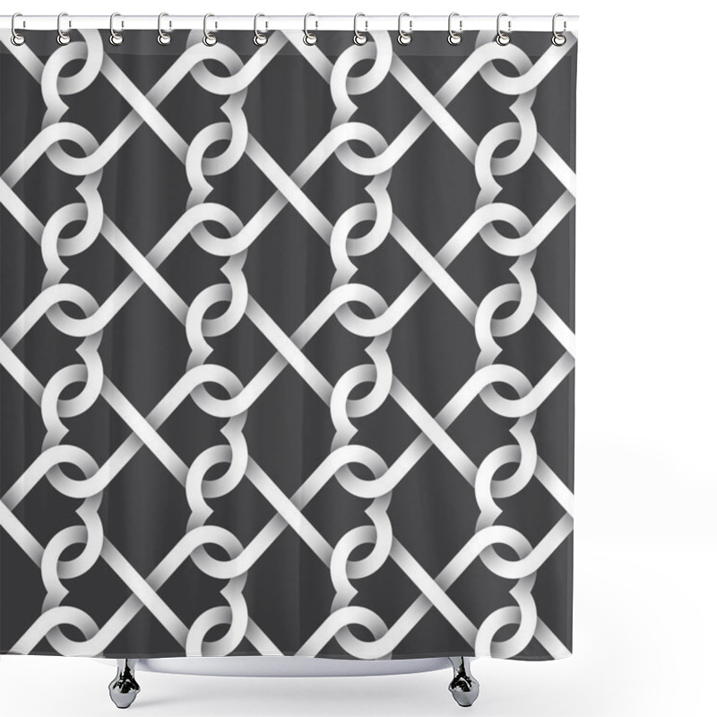 Personality  Seamless Pattern Of Intertwined Infinite Love Symbols - Twisted Hearts Shower Curtains