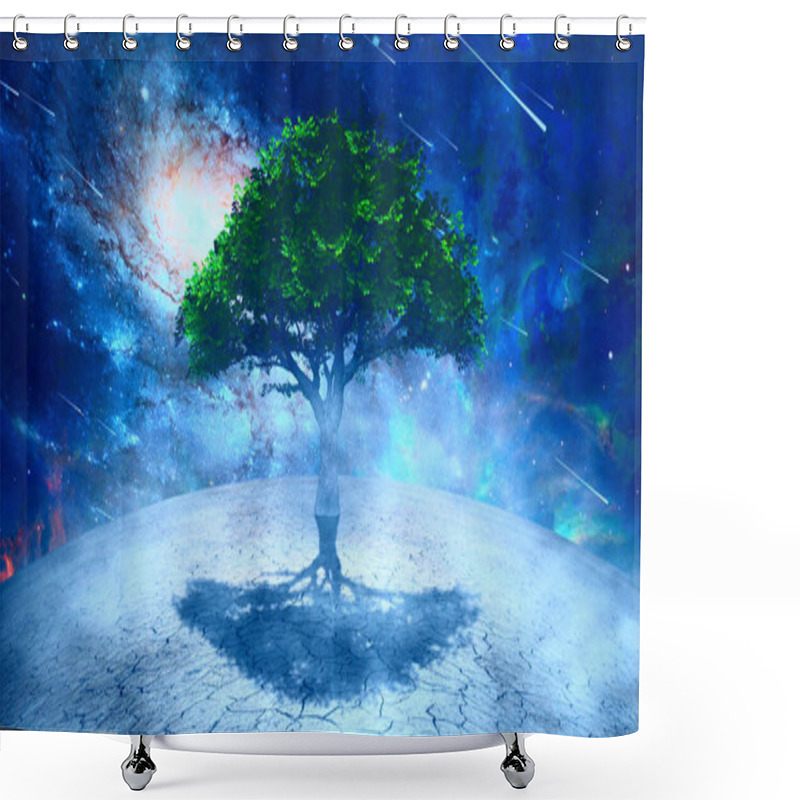 Personality  Tree Of Life. Sci-fi Art. Shower Curtains