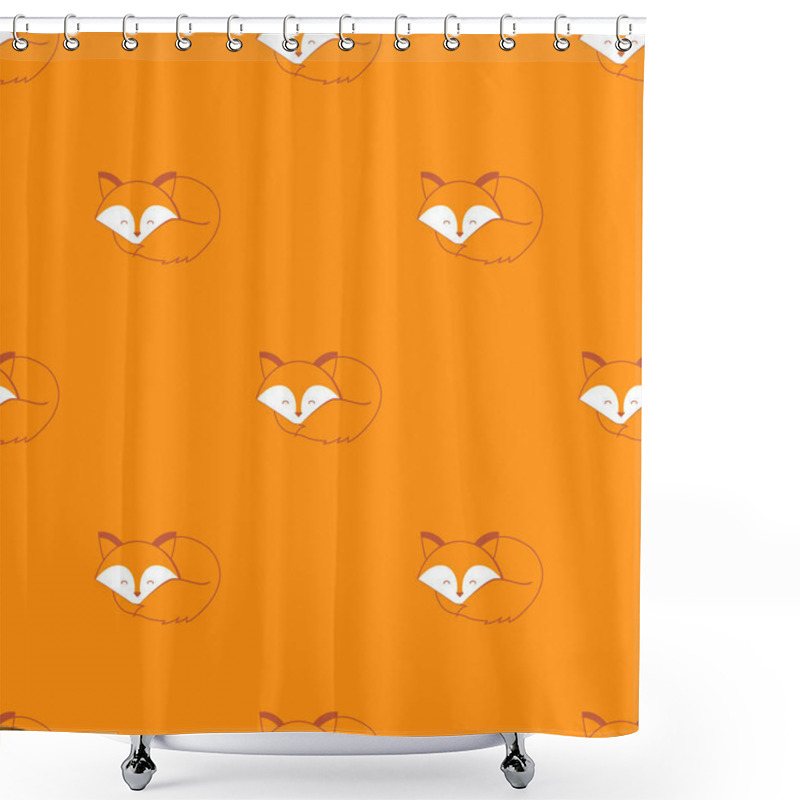 Personality  Seamless Pattern With Foxes And Hearts  Shower Curtains