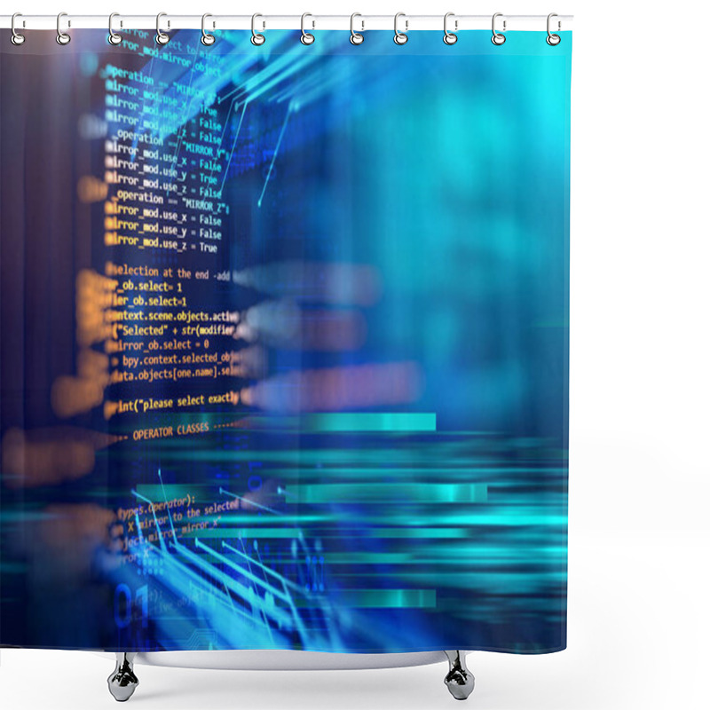 Personality  Programming Code Abstract Technology Background Of Software Developer And  Computer Scrip Shower Curtains