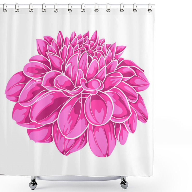 Personality  Beautiful Pink Dahlia Isolated On White Background. For Greeting Cards And Invitations Of The Wedding, Birthday, Valentine's Day, Mother's Day And Other Seasonal Holidays Shower Curtains