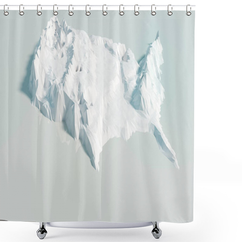 Personality  Relief Map With The Heights Of The USA Shower Curtains