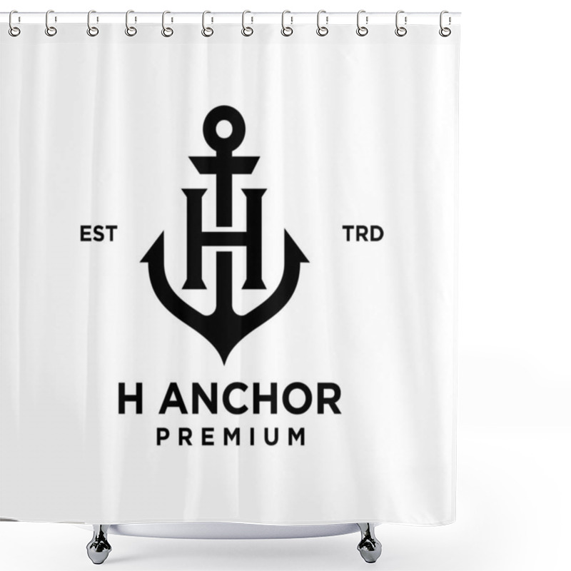 Personality  H Anchor Letter Initial Design Icon Logo Shower Curtains