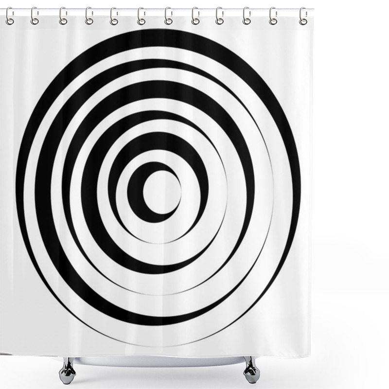 Personality  Concentric Circles Abstract Element Shower Curtains