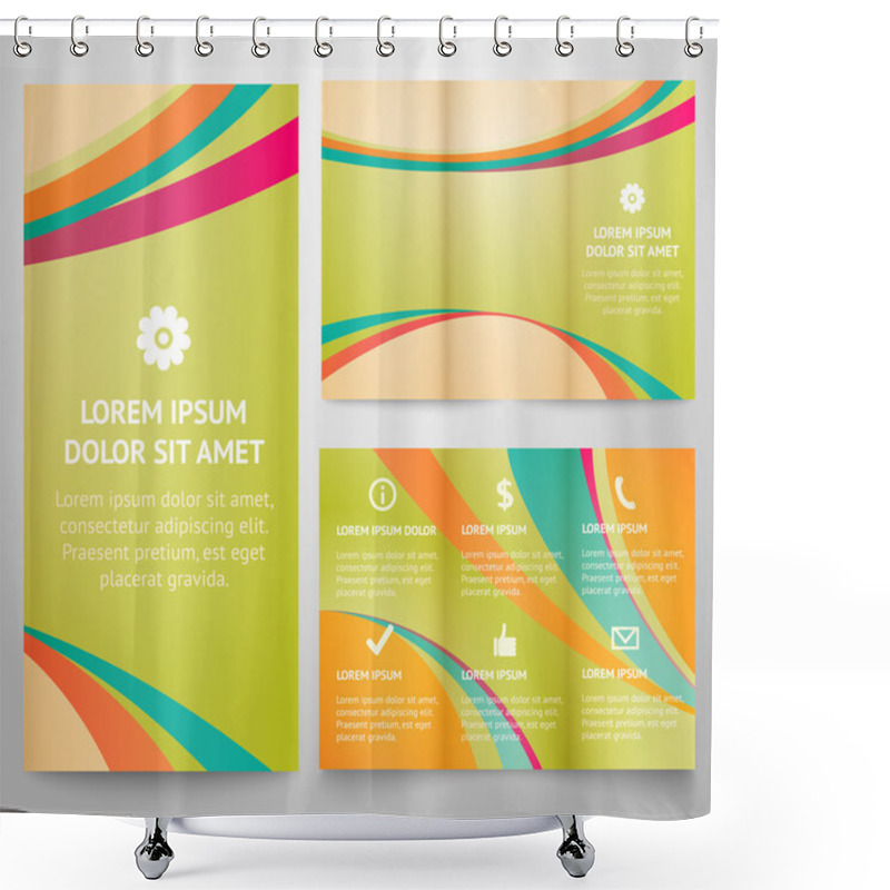 Personality  Professional Three Fold Business Flyer Template Shower Curtains