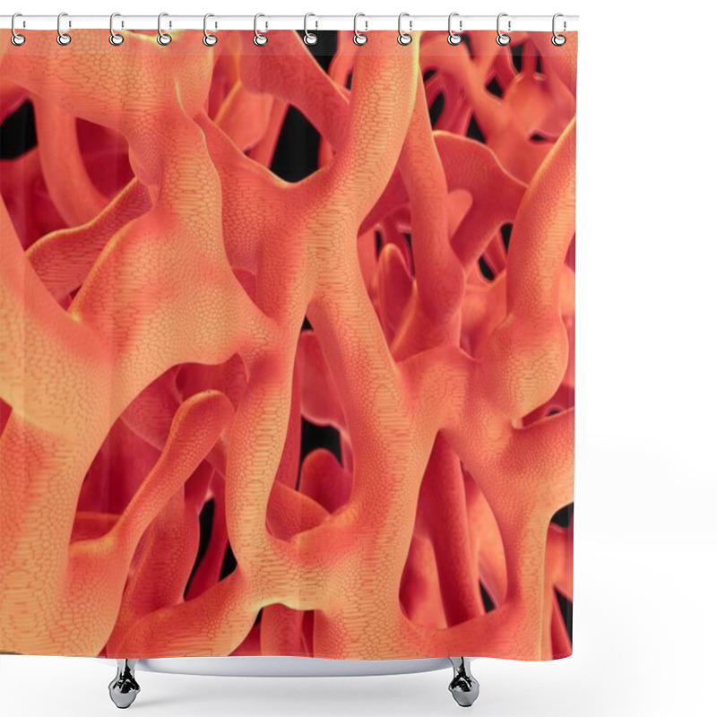 Personality  Closeup Of Bone Tissue Shower Curtains