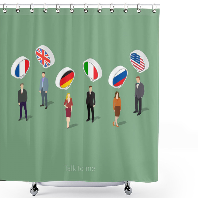 Personality  Concept Of Business Travel Or Studying Languages Shower Curtains