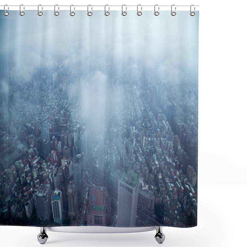 Personality  King Of The Clouds Overlooking Taipei 101 Tower In Taipei, Taiwan Shower Curtains