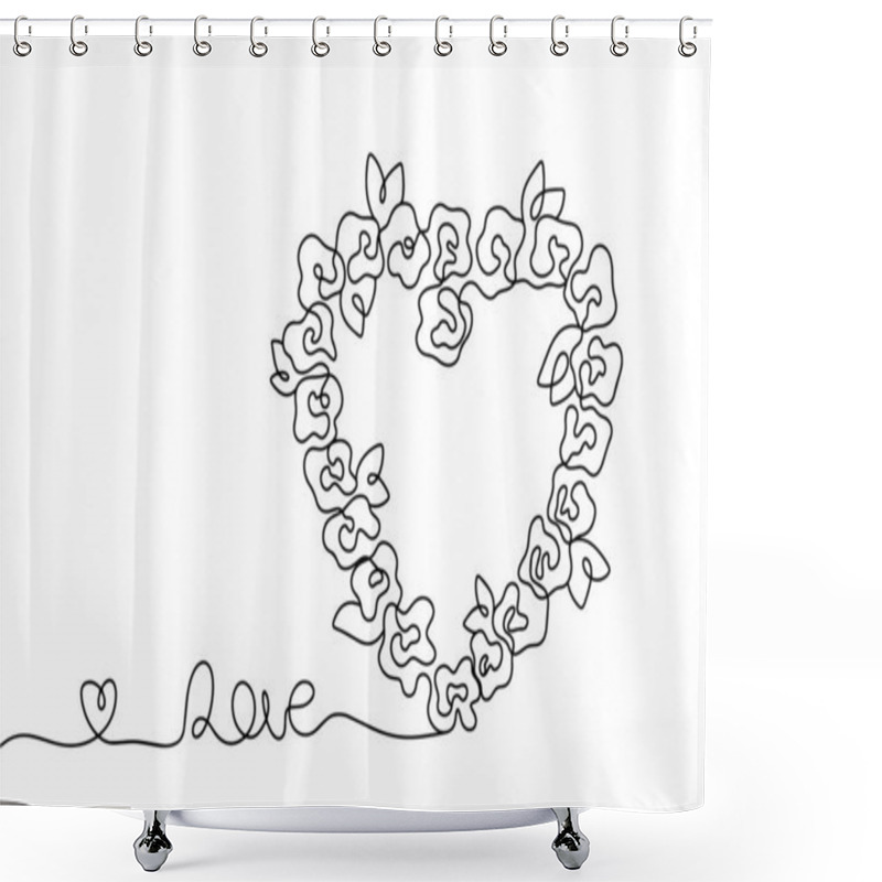 Personality   Heart Of Roses With An Inscription. Valentine's Day. Vector Illustration. Images Produced Without The Use Of Any Form Of AI Software At Any Stage.  Shower Curtains