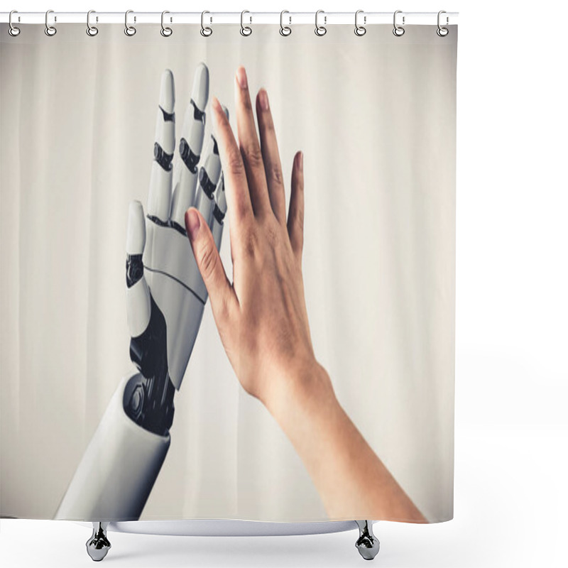 Personality  Future Artificial Intelligence And Machine Learning For AI Droid Robot Or Cyborg Shower Curtains