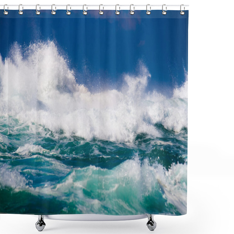 Personality  Powerful Ocean Wave Shower Curtains