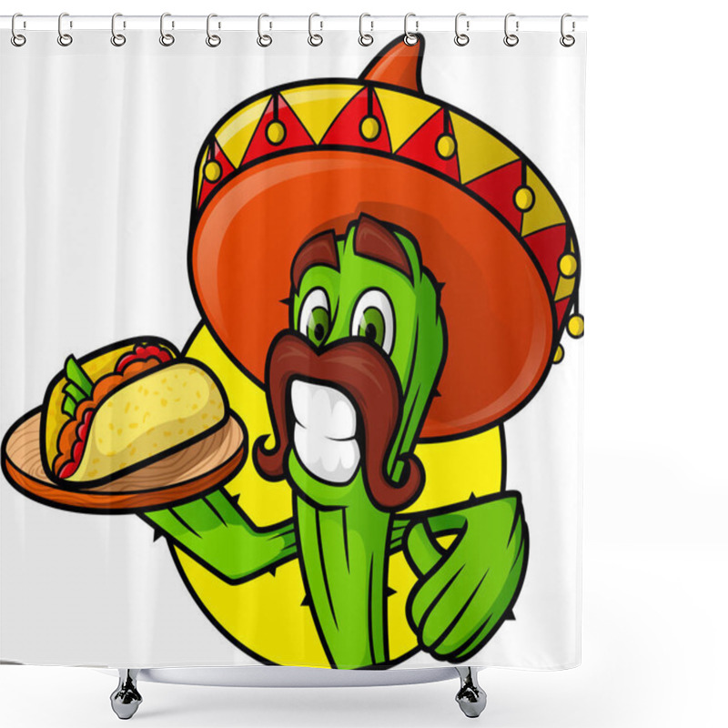 Personality  Mexican Cactus With Taco Shower Curtains