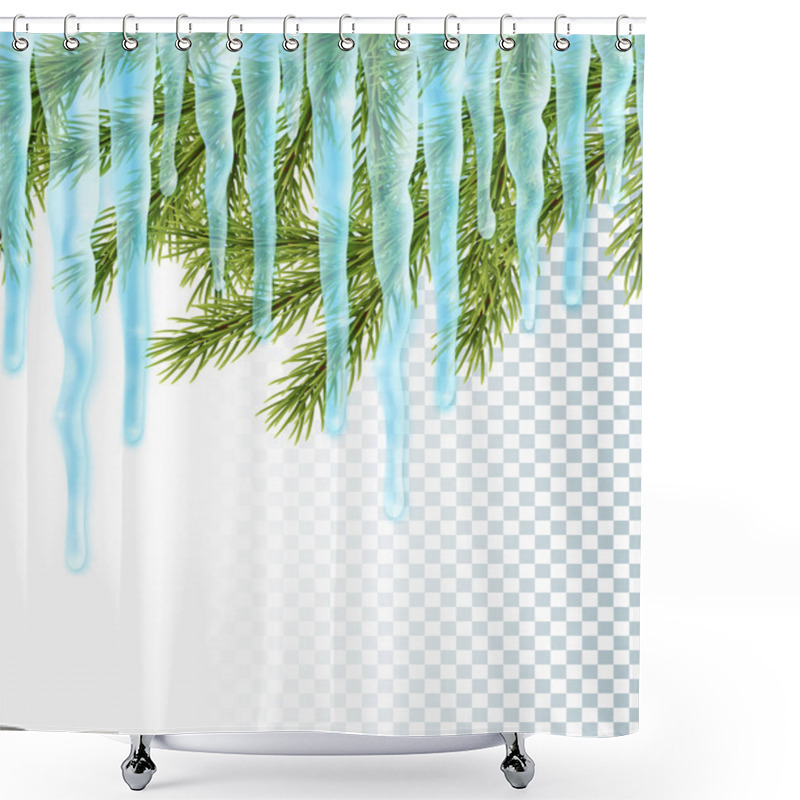 Personality  Seamles Border With Icicles Shower Curtains