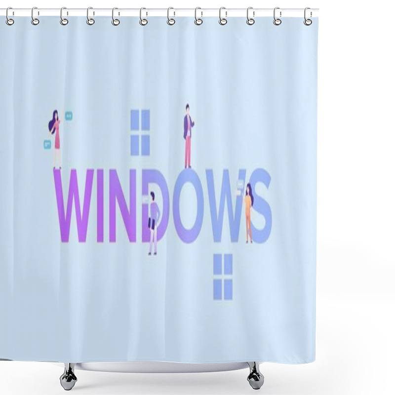 Personality  Windows Illustration. Popular Software Technology For Computer And Mobile Devices. Shower Curtains