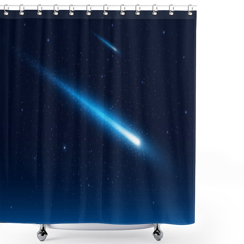 Personality  Comets In Starry Sky Shower Curtains