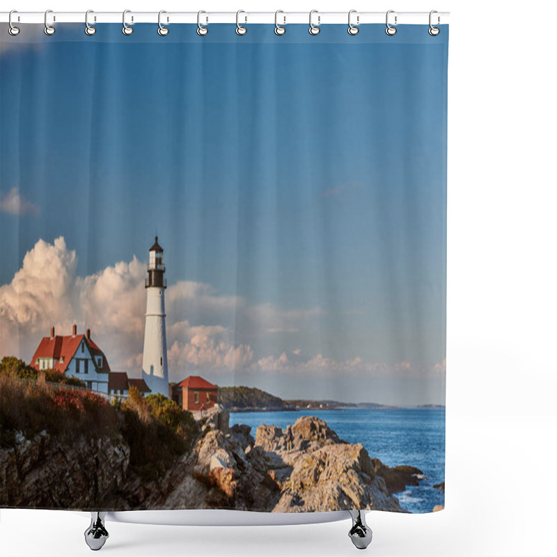 Personality  Portland Head Lighthouse, Maine, USA. Shower Curtains