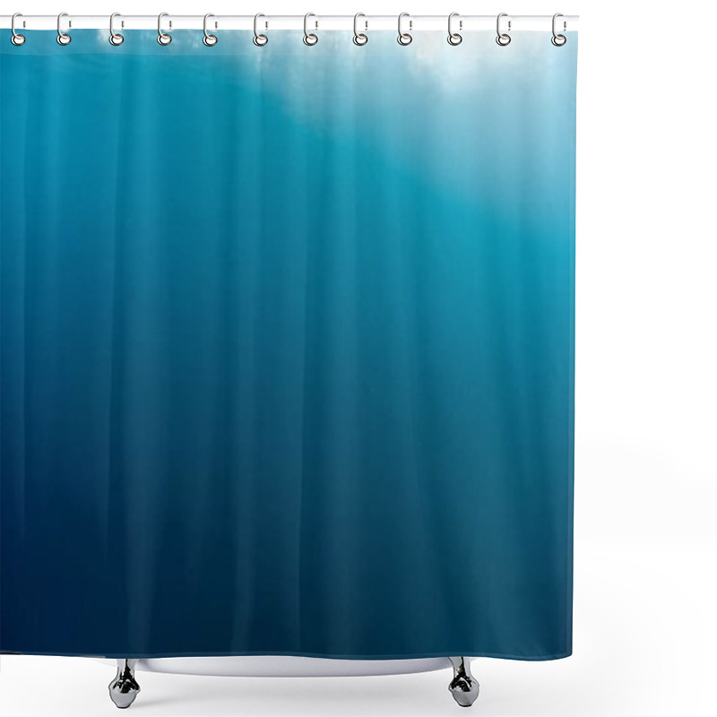 Personality  Abstract Blurred Underwater Background Of Light Rays Shining Through Waves And Clear Sea Water. Shower Curtains