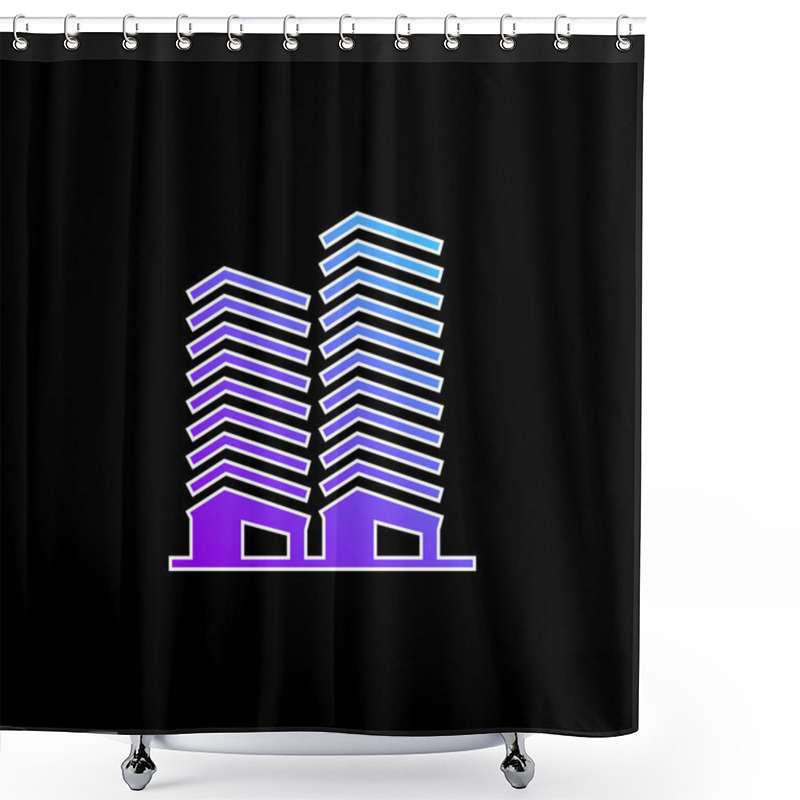 Personality  Apartments Blue Gradient Vector Icon Shower Curtains