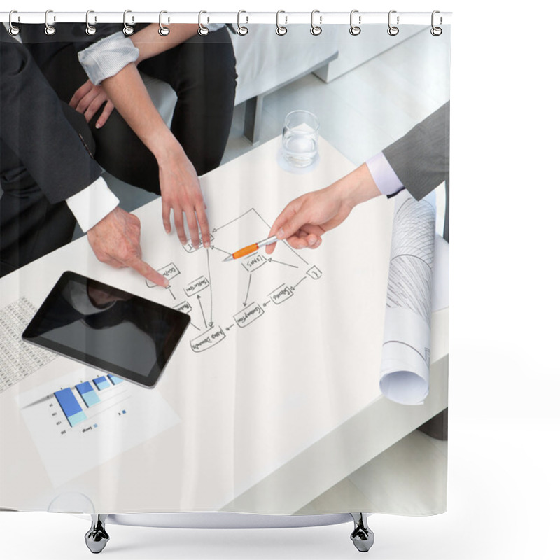 Personality  Hands On Papers At Business Meeting. Shower Curtains