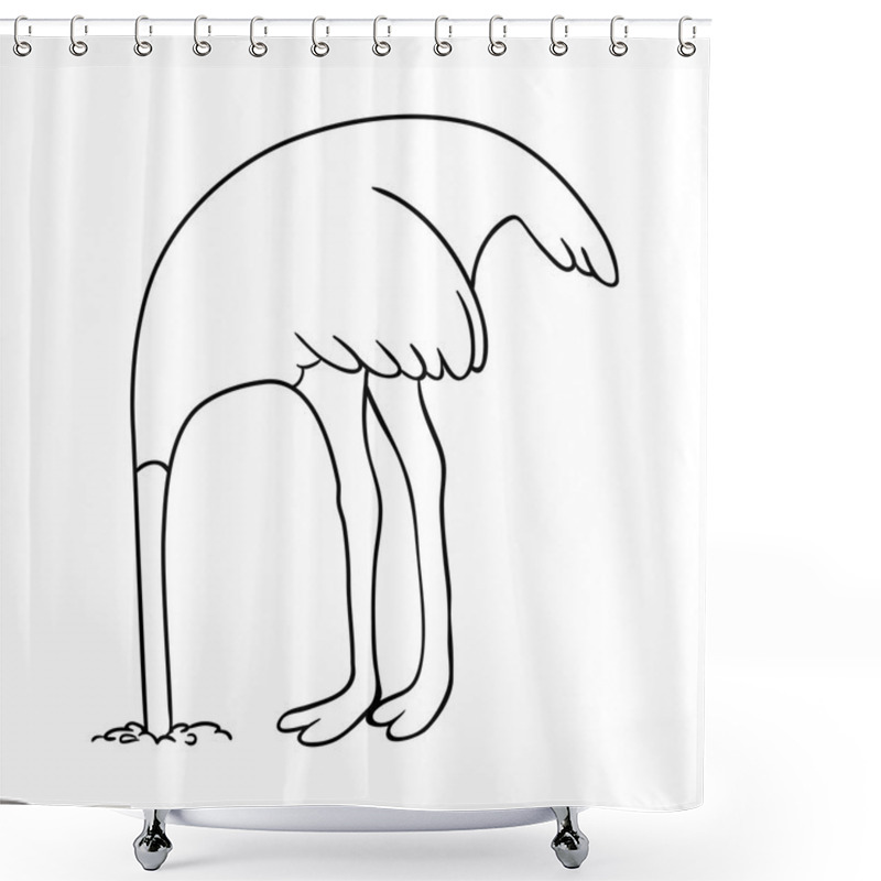 Personality  Outlines Of An Ostrich Shower Curtains