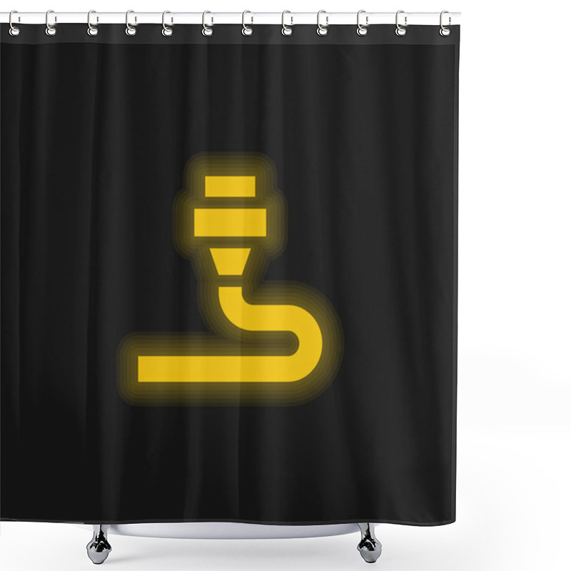 Personality  3d Printing Yellow Glowing Neon Icon Shower Curtains