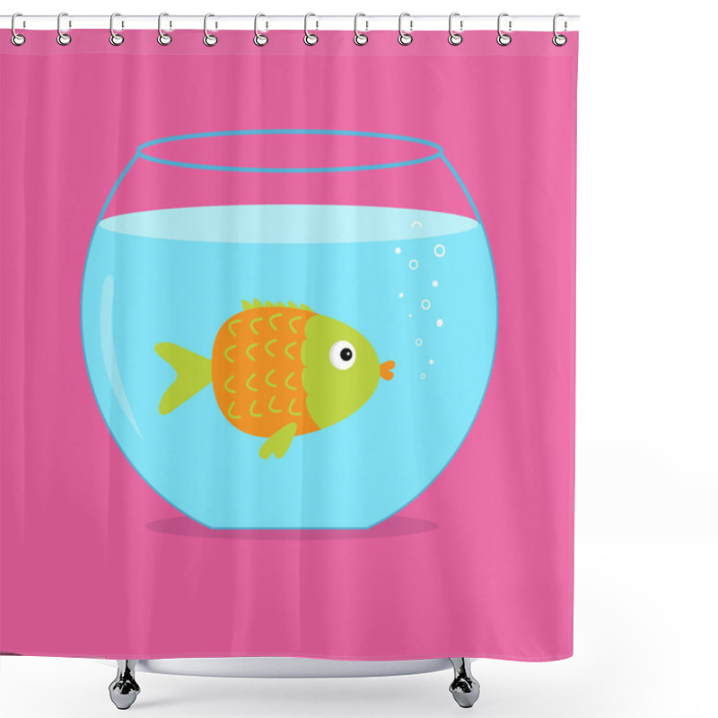 Personality  Orange Fish In The Aquarium. Shower Curtains