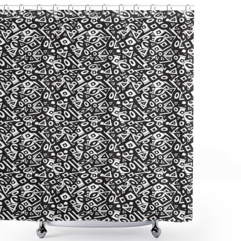 Personality  Seamless Black & White Pattern Shower Curtains