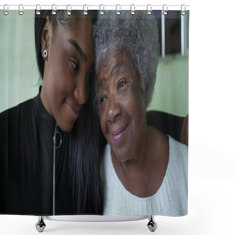 Personality  Granddaughter And Grandmother Together In Love And Affection Shower Curtains