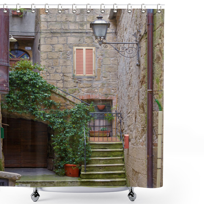 Personality  Narrow Alley With Old Buildings Shower Curtains