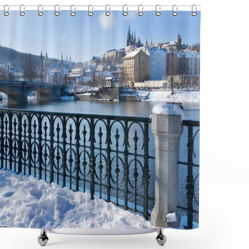 Personality  Prague Castle And Moldau River, Prague (UNESCO), Czech Republic Shower Curtains