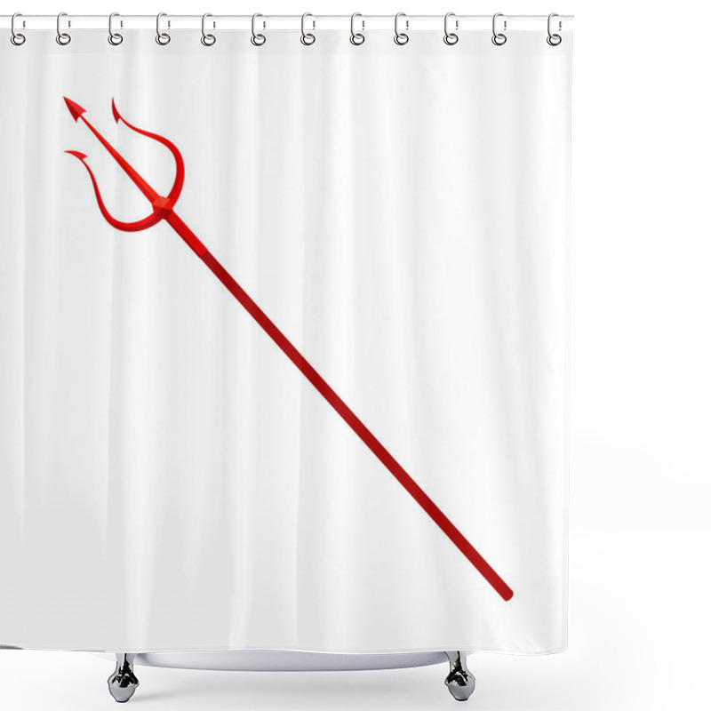 Personality  Red Trident  Shower Curtains