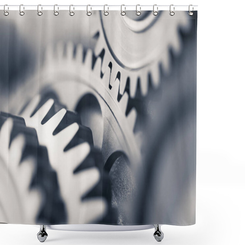 Personality  Engine Gear Wheels, Industrial Background Shower Curtains