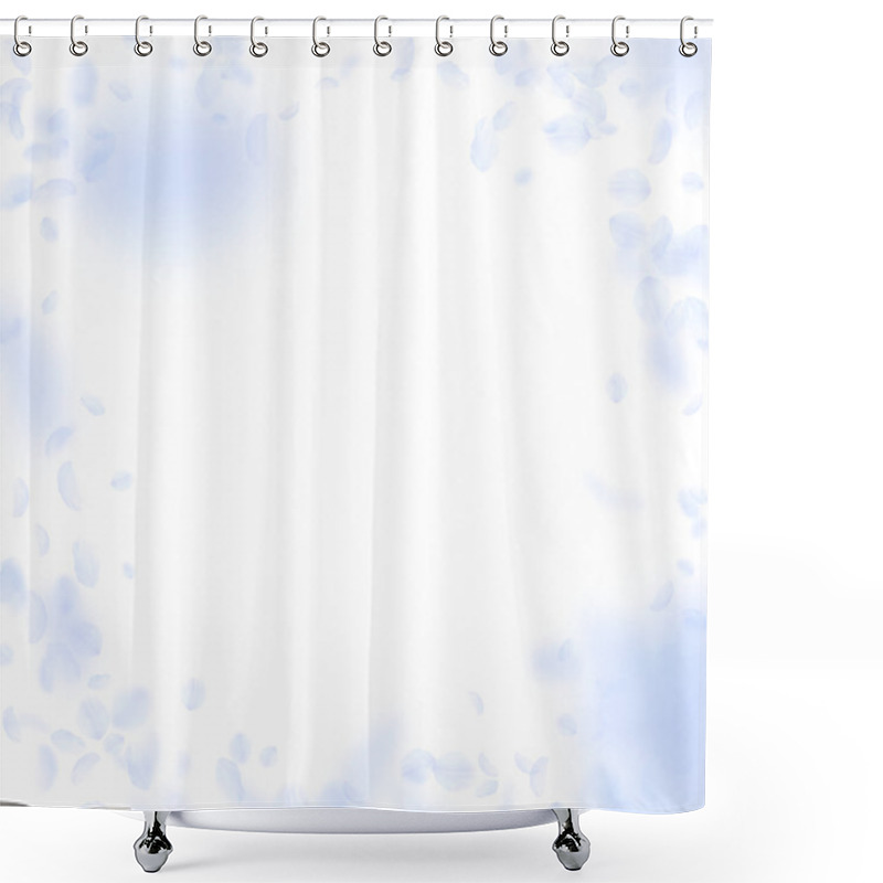 Personality  Light Blue Flower Petals Falling Down. Marvelous R Shower Curtains