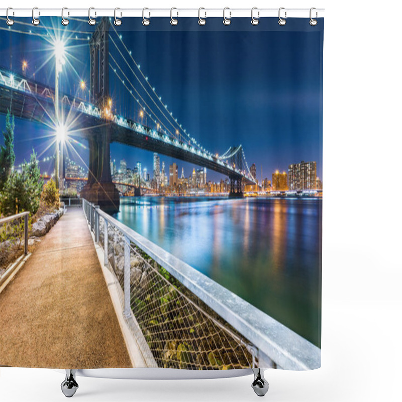 Personality  Manhattan Bridge By Night Shower Curtains