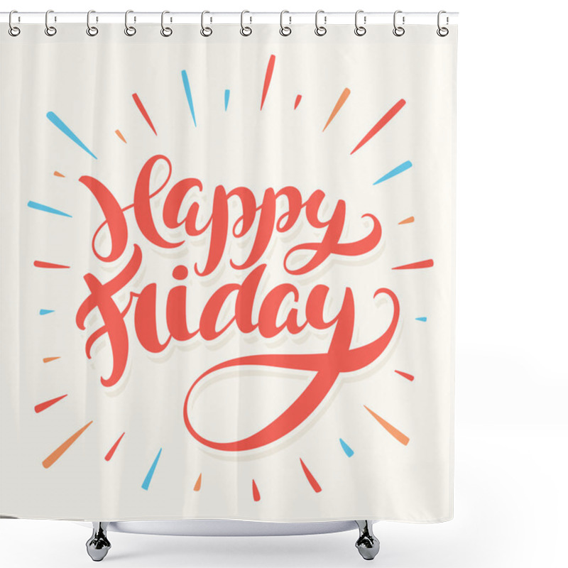 Personality  Happy Friday Banner Shower Curtains