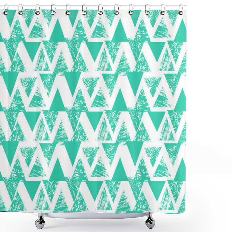 Personality  Hand Painted Bold Pattern With Triangles Shower Curtains