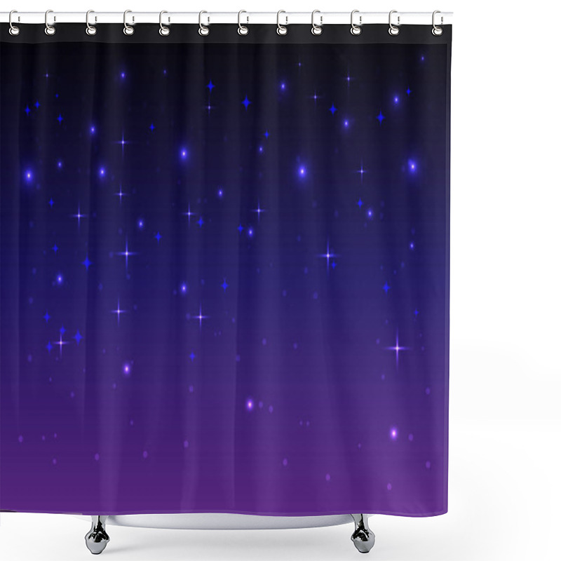 Personality  The Night Starry Sky Is Full Of Shiny Stars On A Dark Blue Background. Astronaut Landscape.   Shower Curtains