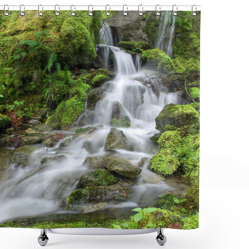 Personality  Pacific Northwest Mossy Waterfall Shower Curtains