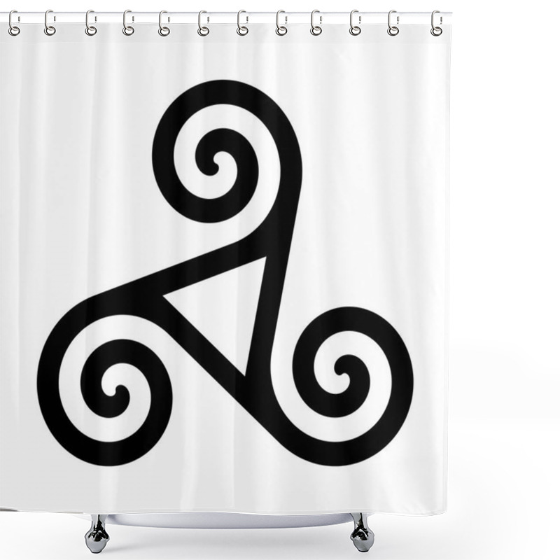 Personality  Triskelion With Hollow Triangle Symbol Icon Shower Curtains