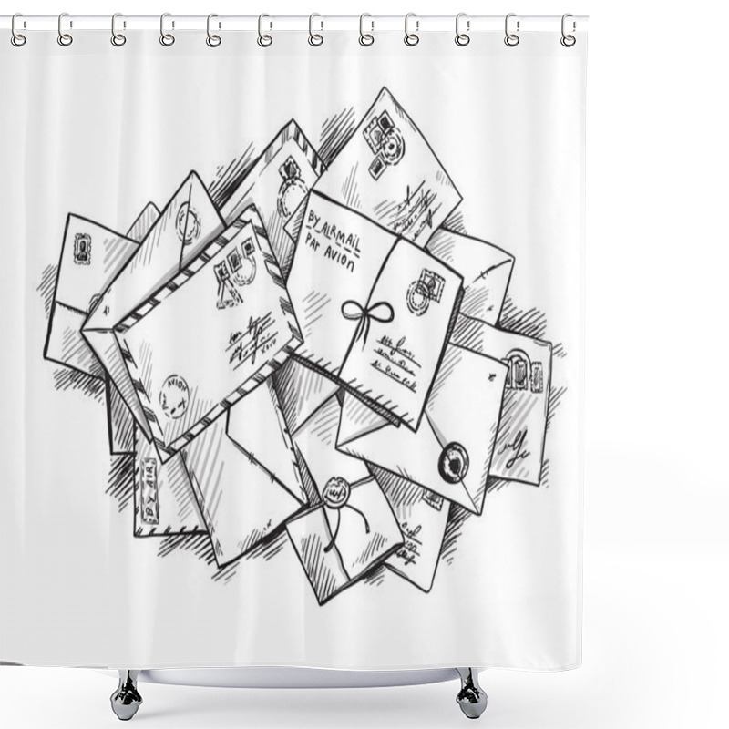 Personality  Pile Of Letters Shower Curtains