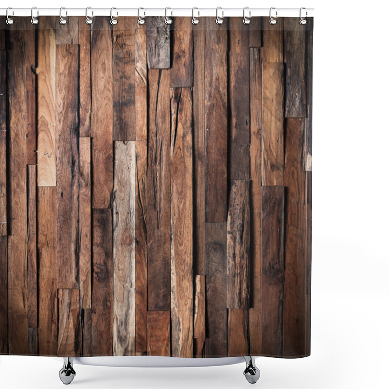 Personality  Design Of Dark Wood Background Shower Curtains