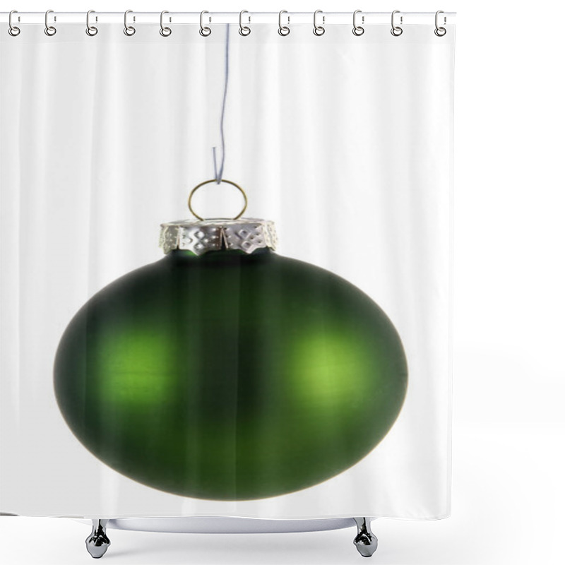 Personality  Simple Green Xmas Bauble Shower Curtains