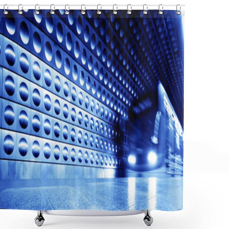 Personality  Underground Train Dynamic Motion Shower Curtains