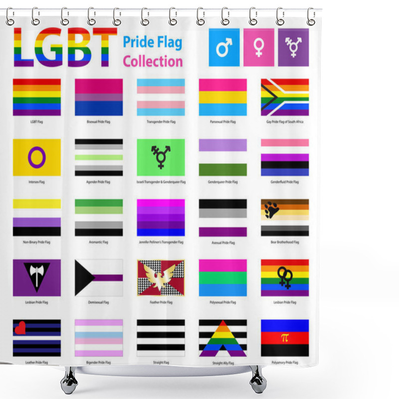 Personality  LGBT Official Pride Flag Collection (Lesbian Gay Bisexual And Transgender) Shower Curtains