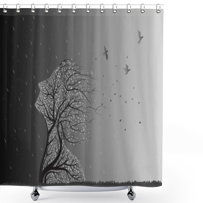 Personality  Tree Face Before Storm Shower Curtains