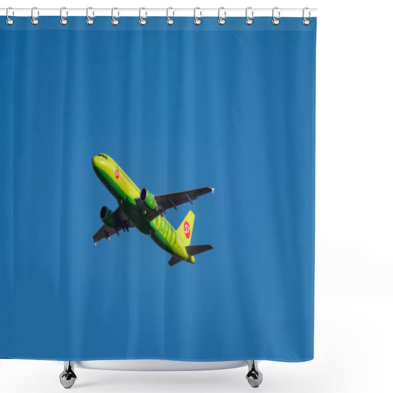 Personality  S7 Airlines Airbus A320-200 Taking Off Shower Curtains